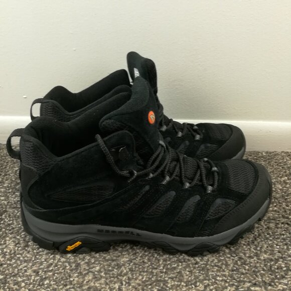 Merrell Moab 3 Mens Size 11.5 Black Hiking Boots Mountaineering Vibram Gorpcore - Picture 1 of 7